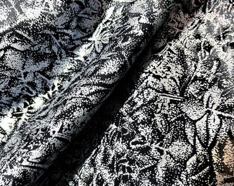 Fairy Frost Fabric Black Metallic quilt cotton sewing material by the yard and half yard