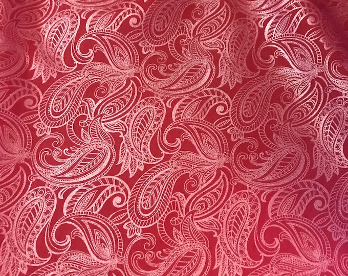 Pink Paisley Fabric Tonal Pearlescent Pais Lily Lilyanne by Ann Lauer
