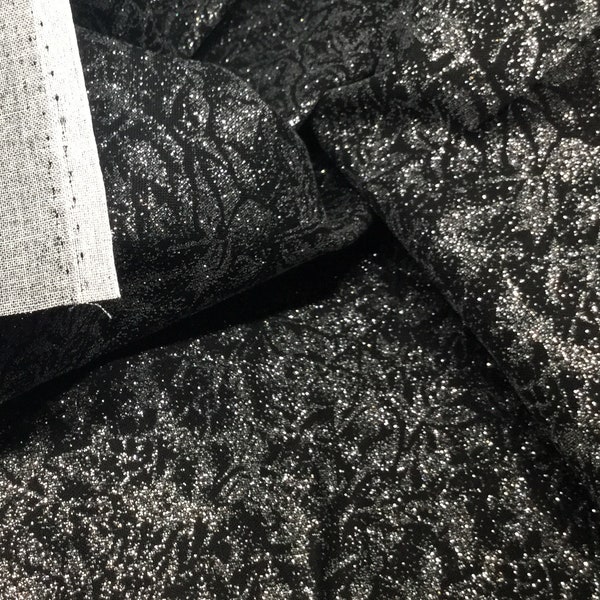 Fairy Frost Fabric Black Diamond Silver Glitter quilt cotton sewing material, Listed by the Yard & Half Yard continuous cut, Michael Miller