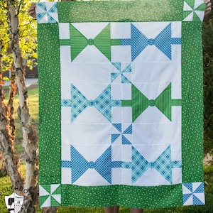 Dad&#39;s Bow Tie Quilt Pattern by Melissa Mortenson for Polka Dot Chair Quilts, quilting and sewing instruction booklet
