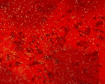 Fairy Frost Fabric Hollyberry Gold Glitter quilt cotton sewing material by the yard and half-yard