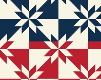 Hunters Star Fabrics, Perfect Points quilting cotton fabric by the yard and half-yard, sewing material