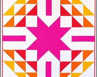 Quilt Pattern, Burn Bright by Modernly Morgan, sewing instruction booklet, quick and easy project