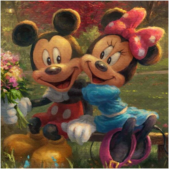 Disneyカーペット Disney Dreams Fabric Panel Mickey and Minnie Mouse in