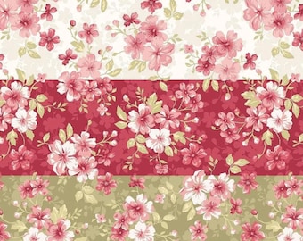 Floral Fabrics, Elizabeth Bouquet Toss quilting cotton fabric by the yard and half-yard, Studio E sewing material, Max Tate flower print