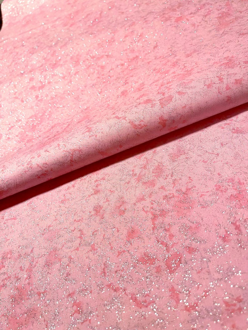 Fairy Frost Fabric Soft Pink Silver Glitter cotton sewing material by the yard and half-yard image 8