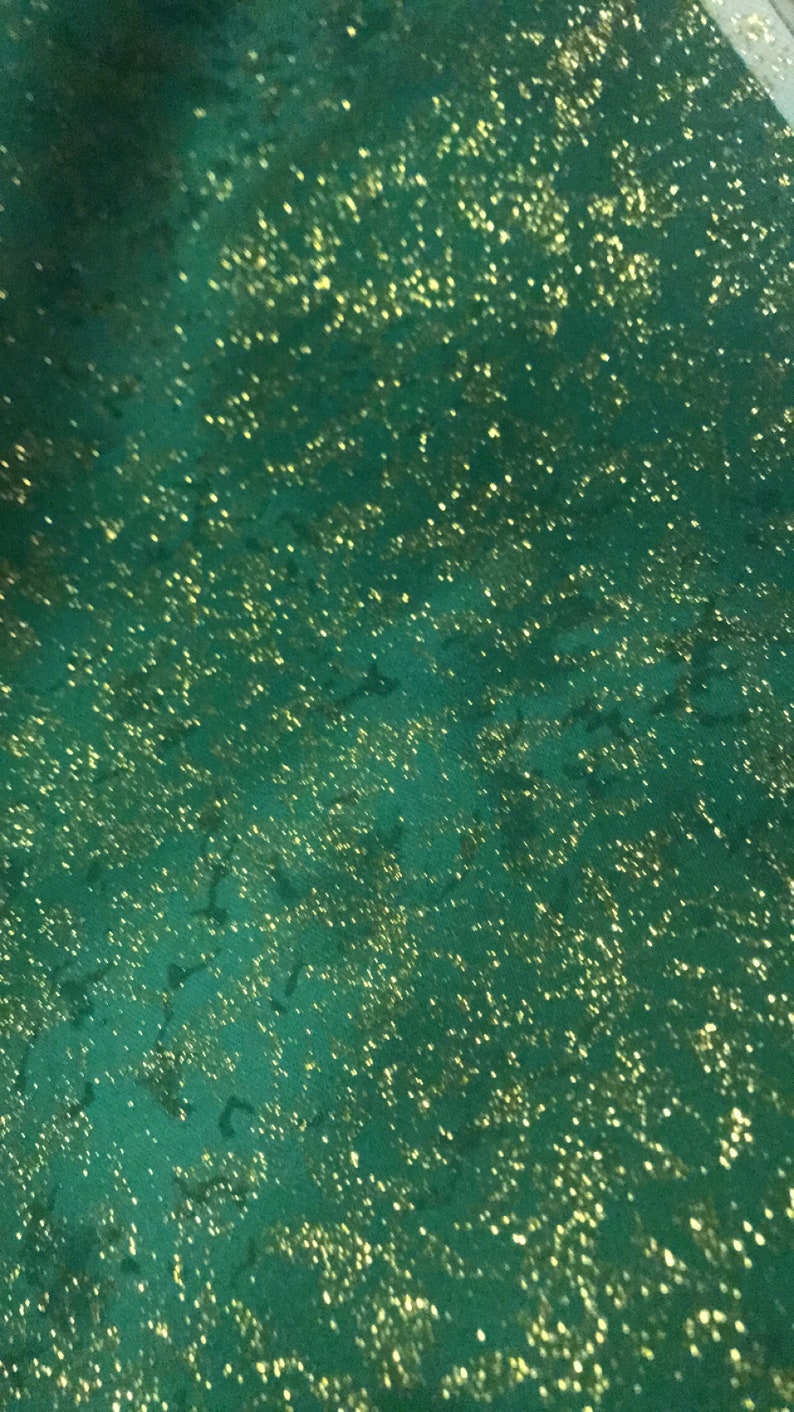 Fairy Frost Fabric Evergreen Gold Glitter quilt cotton sewing material, Listed by the Yard and Half Yard continuous cut, Michael Miller image 9