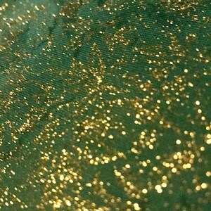 Fairy Frost Fabric Evergreen Gold Glitter quilt cotton sewing material, Listed by the Yard and Half Yard continuous cut, Michael Miller image 3