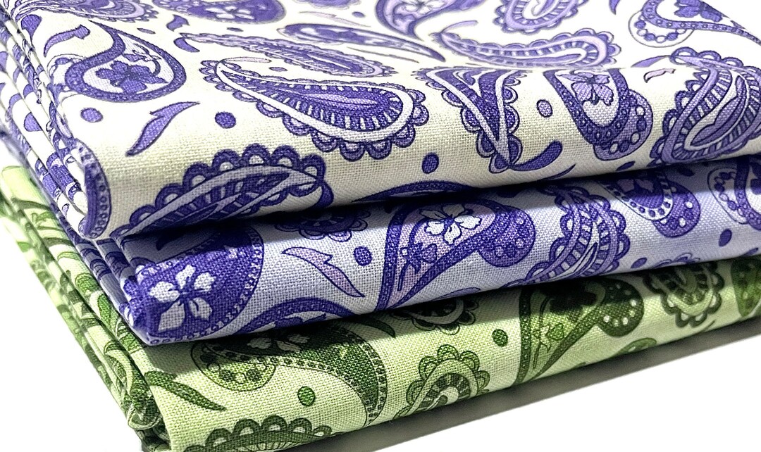 Tessuto Con Stampa Paisley Viola: 100% Cotone - Foto 7