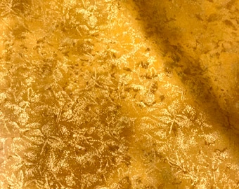 Fairy Frost Fabric Gold Metallic quilt cotton sewing material by the yard and half-yard
