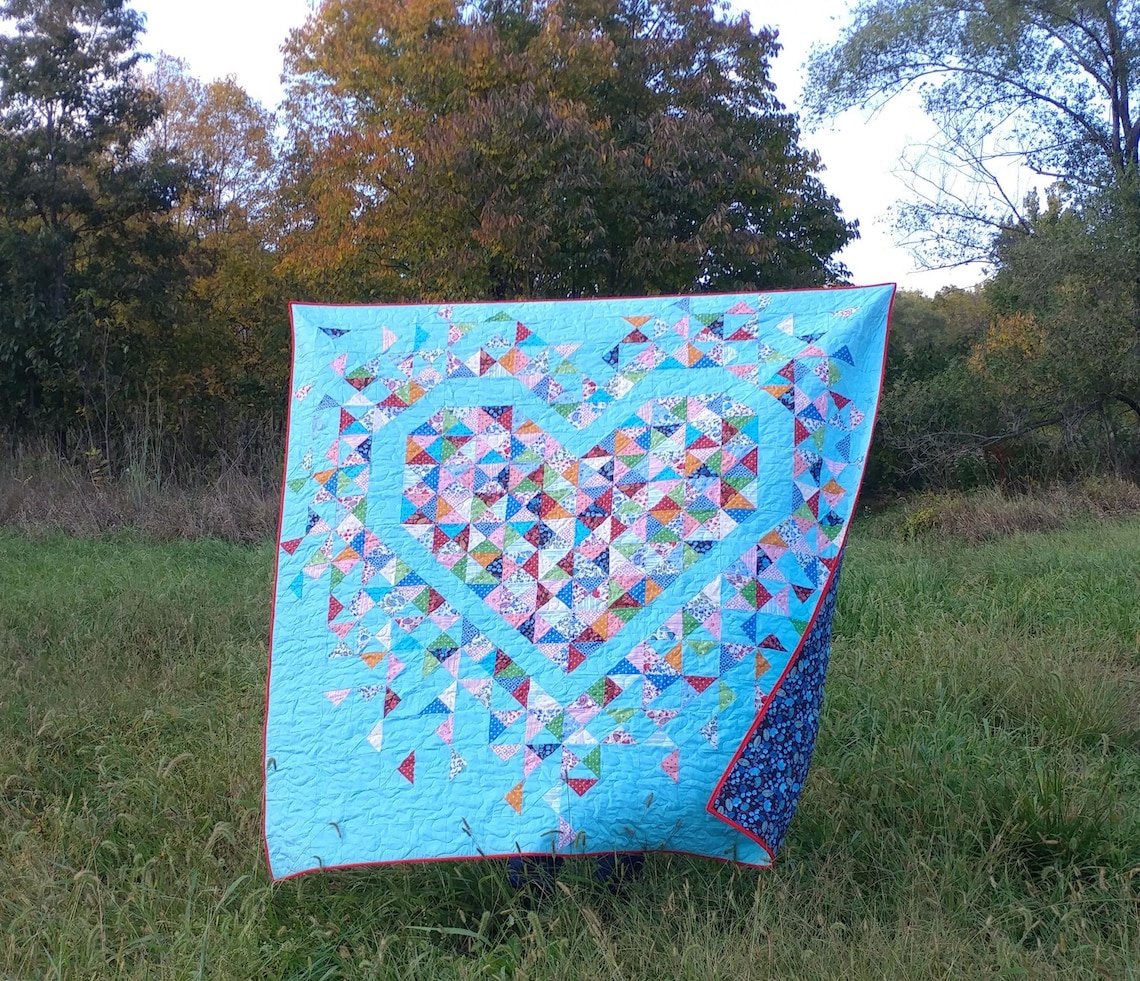 Exploding Heart Quilt Pattern by Slice of Pi Quilts Paper Etsy