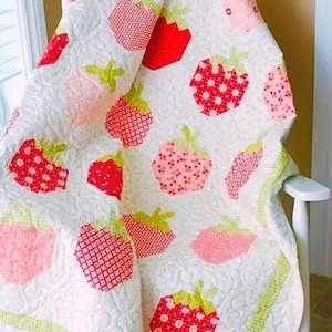 Strawberry Social Mini Quilt Pattern by Margot Languedoc for The Pattern Basket, sewing instruction booklet