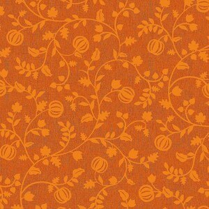 Pumpkin Grove Orange Vines Quilting Cotton Fabric by Yard, Halloween Sewing Material, Maywood Studios Fall Harvest Yardage