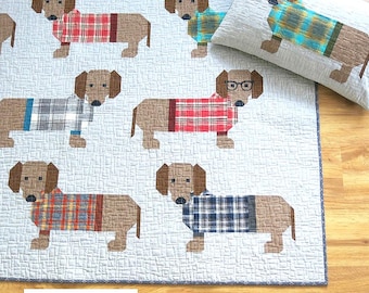Dogs in Sweaters Quilt Pattern by Elizabeth Hartman, quilting and sewing instruction booklet