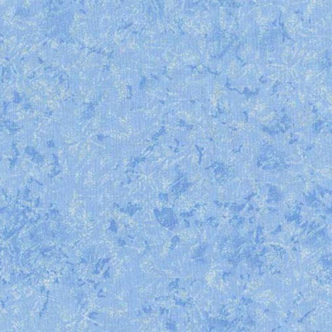 Fairy Frost Fabric Boy Silver Glitter on Blue Quilt Cotton Sewing Material, Priced by the Yard