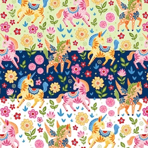 Fiesta Fabric Fantasy Figures quilt cotton sewing material by the yard and half-yard