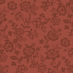 Ginger Grove Fabric Coral Vines quilt cotton floral sewing material by Nancy Rink, Listed by the yard and half yard continuous cut, Marcus
