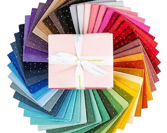 Fat Quarter Fabrics Bundle, Dapple Dot Fabric quilting cotton precuts, Riley Blake sewing material, 48 pieces, includes entire collection