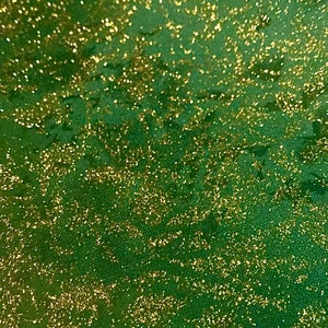 Fairy Frost Fabric Evergreen Gold Glitter quilt cotton sewing material, Listed by the Yard and Half Yard continuous cut, Michael Miller image 1