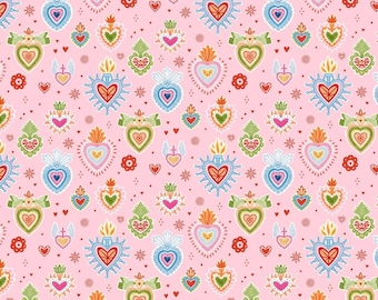 Fiesta Fabric Folk Charms quilt cotton sewing material by the yard and half-yard continuous cut