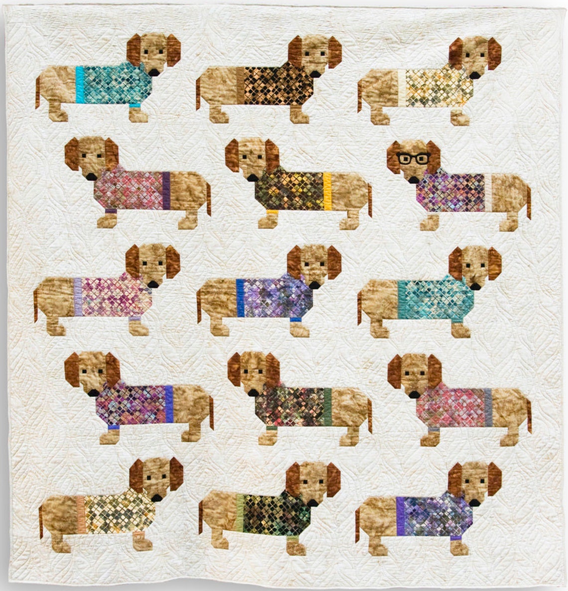 Dogs in Sweaters Quilt Pattern by Elizabeth Hartman From Oh Etsy