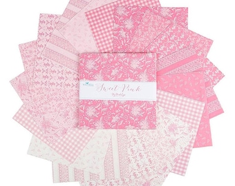 Layer Cake, Sweet Pink Fabric 10" Stacker quilting cotton sewing material, 42 squares