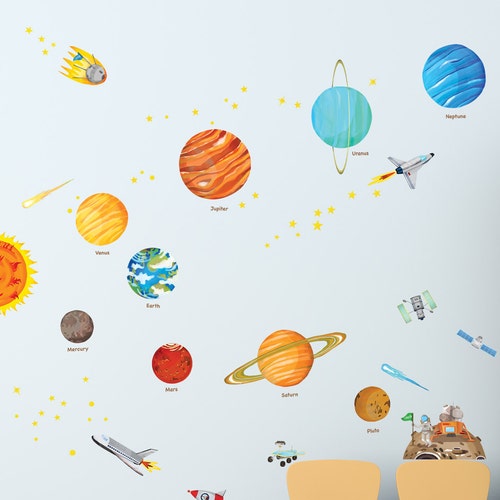 Decowall DW1501S the Solar System Wall Stickers small Etsy