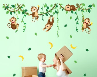 DECOWALL DS-8053 Monkey Vines Wall stickers