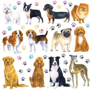 DECOWALL DS-8045 Dogs Wall Stickers