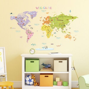 DECOWALL DMT-1306DE Große Deutsche Wandsticker Weltkarte