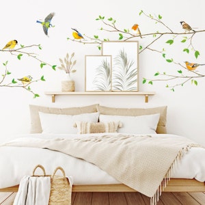 DECOWALL SG-2111 Bird on Tree Branch Wall Stickers image 1