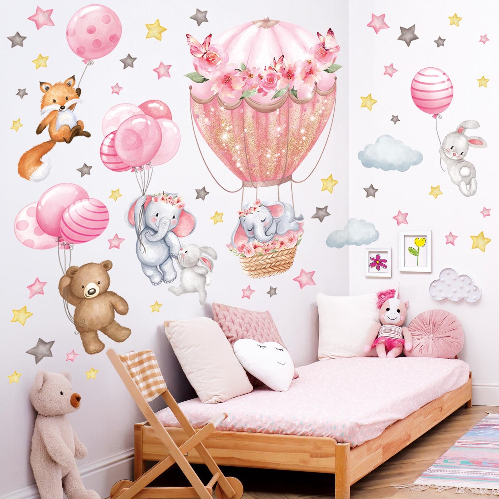 DECOWALL SG2-2408 Animals Hot Air Balloon Wall Stickers - Etsy