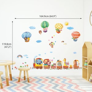 Decowall DA-1406 Animal Train and Hot Air Balloons Wall Stickers - Etsy
