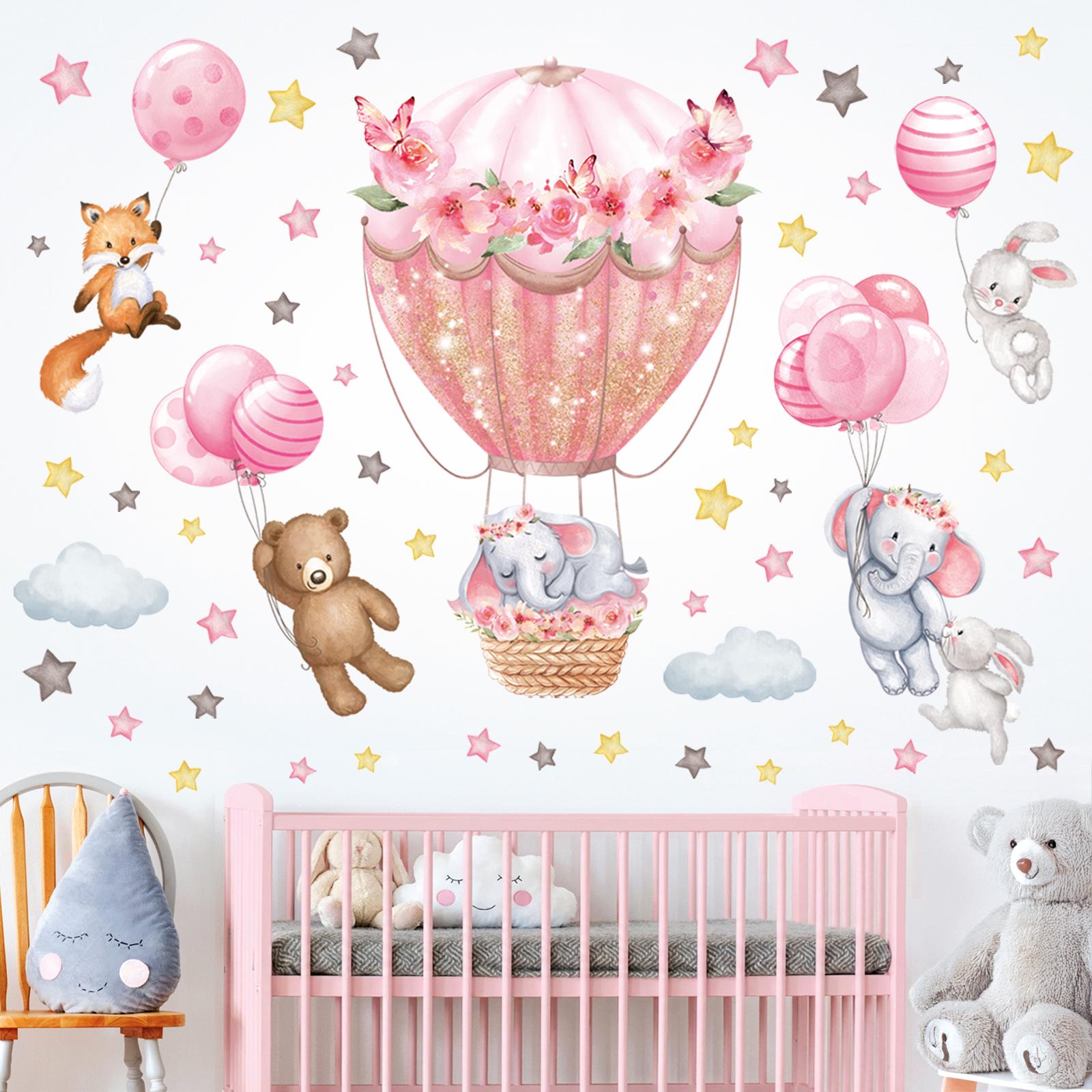 DECOWALL SG2-2408 Animals Hot Air Balloon Wall Stickers - Etsy