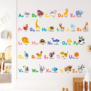 Decowall DS-1614 Colourful Animal Alphabet Wall Stickers - Etsy