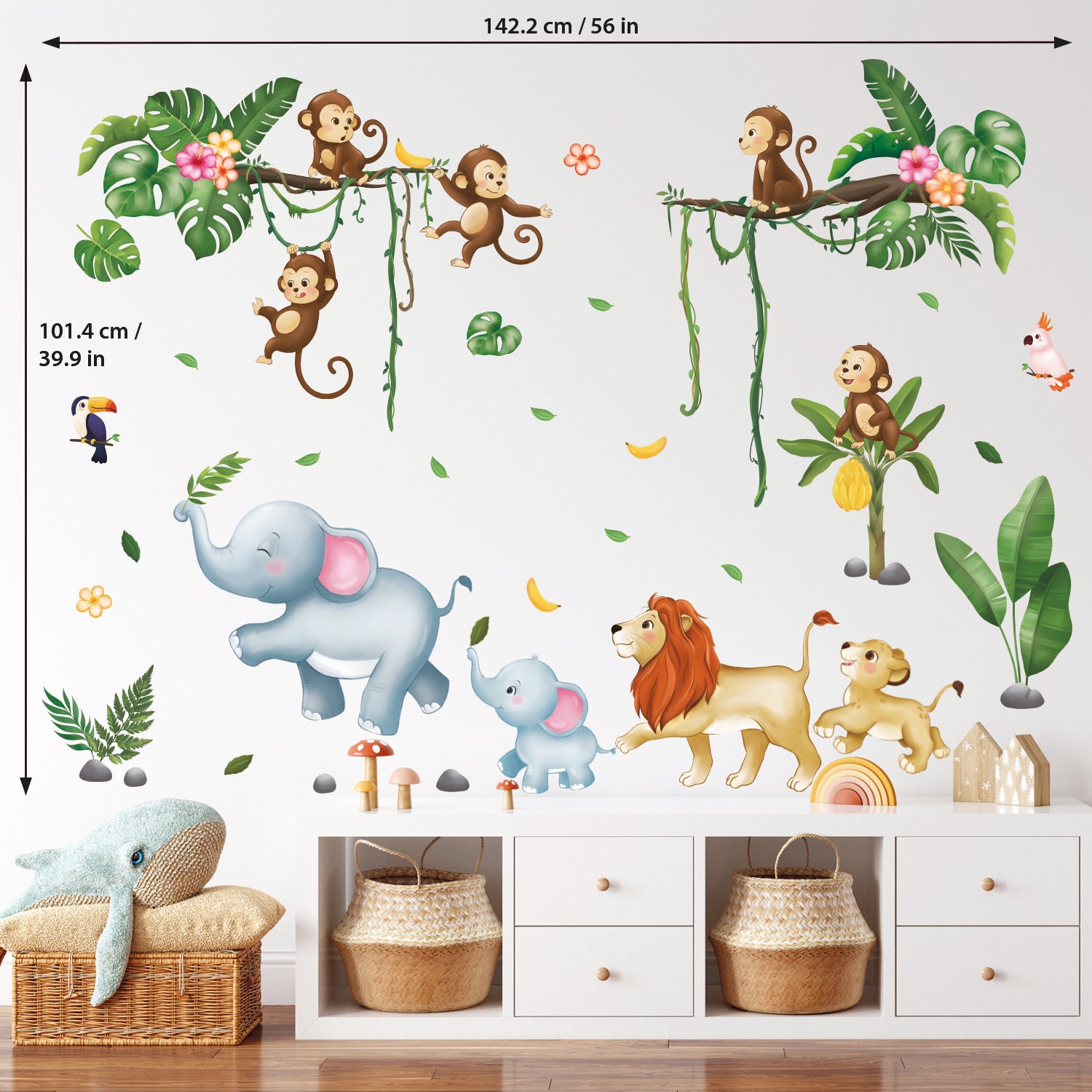 DECOWALL SG3-2311 Marching Jungle Animals Wall Stickers - Etsy