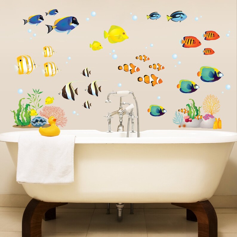 Decowall DWT1811 Coral Reef Fish Kids Wall Stickers Wall Etsy