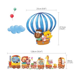 Decowall DA-1406 Animal Train and Hot Air Balloons Wall Stickers - Etsy