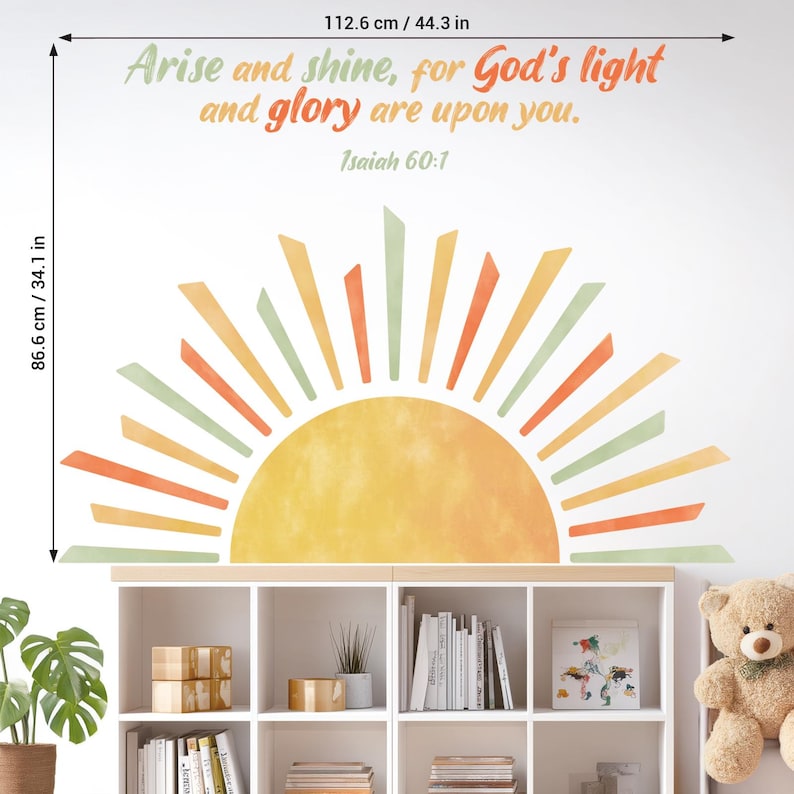 DECOWALL Sun and Bible Verse Wall Art Prints – Inspirational Sun Rays ...