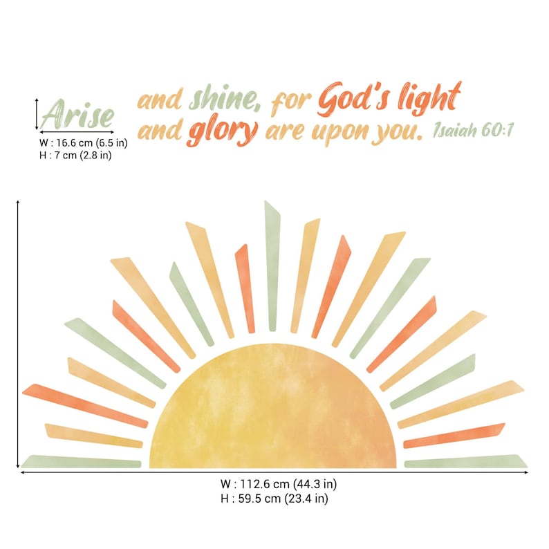 DECOWALL Sun and Bible Verse Wall Art Prints – Inspirational Sun Rays ...