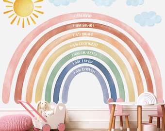 Láminas de arte de pared con frases positivas de DECOWALL: pegatinas con frases positivas para decorar la habitación de los niños o la sala de juegos (FH4-2432)