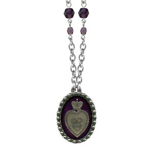 Shadow Box Sacred Heart Necklace, Pendant Heart Necklace image 1