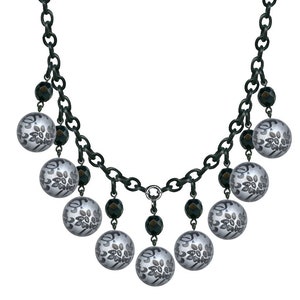 Floral Lace Round Multi Drop Necklace | Bib Style | Retro Style Beaded Necklace | Handcrafted in USA