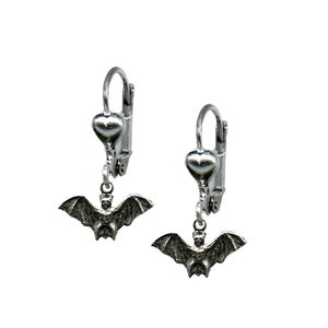 Bat Dangle Earrings-Bat Themed Jewelry-Vampire Earrings