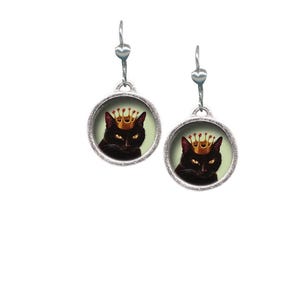 Ruler Dangle Earrings - Black Cat Jewelry - Handcrafted Earrings - Made in USA
