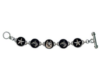 Lucky Star Western Charm Bracelet, Shadowbox Cowgirl Jewelry