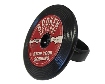 Broken Records Ring | Retro Style | Made in USA