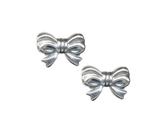 Bow Rockware Post Earrings / Bow Stud Earrings / Retro Style Earrings