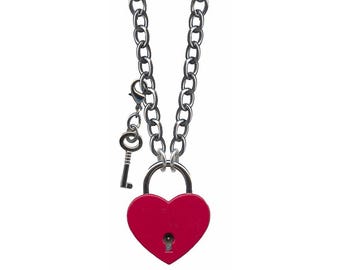 Collar Love Lock: Candado funcional con dije de llave extraíble