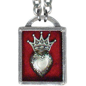 Crown Heart Story Box Necklace - Retro Style Jewelry - Hand Crafted in the USA